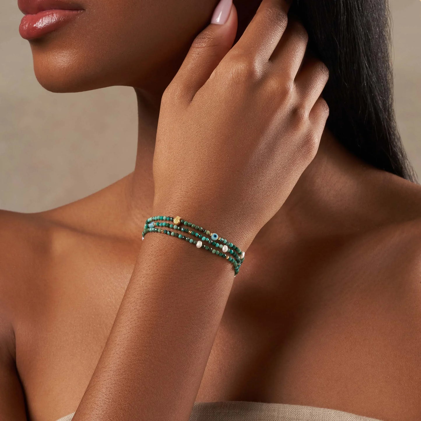 Enlightened Spirit Turquoise December Birthstone Triple Wrap Bracelet