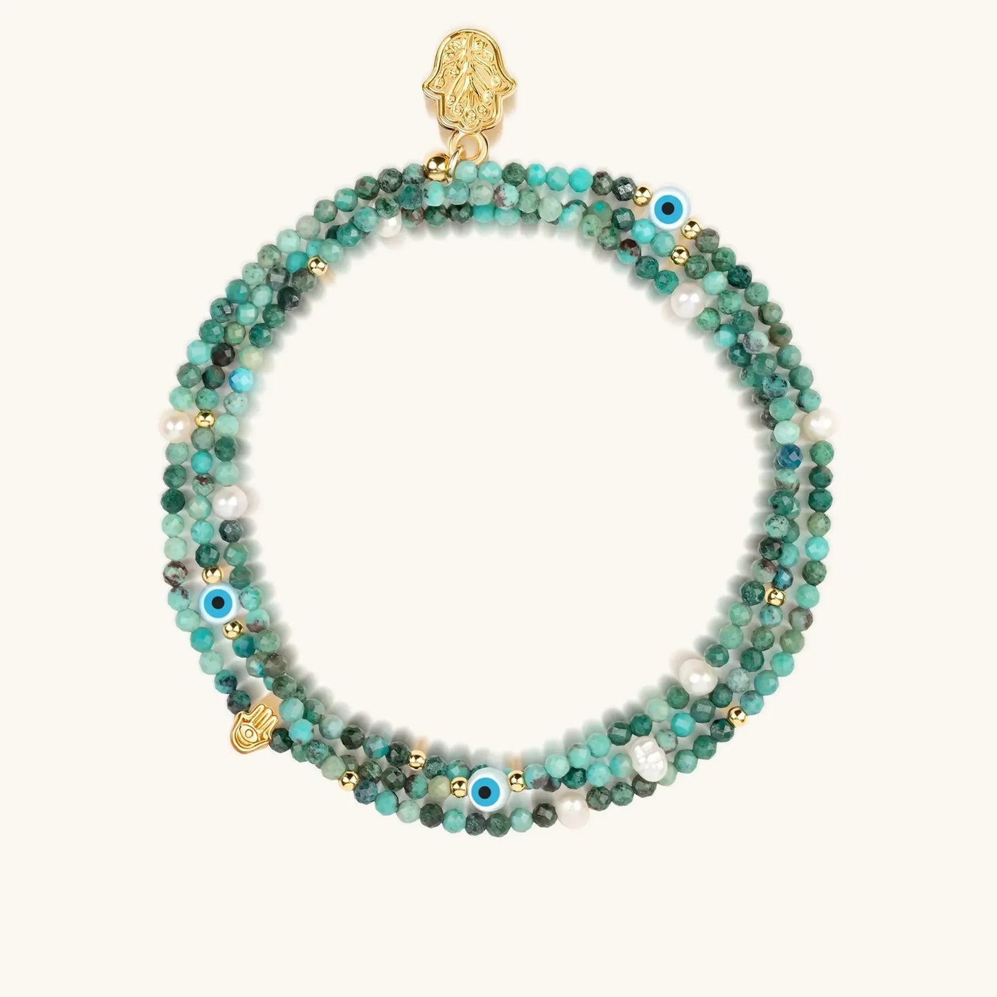 Enlightened Spirit Turquoise December Birthstone Triple Wrap Bracelet