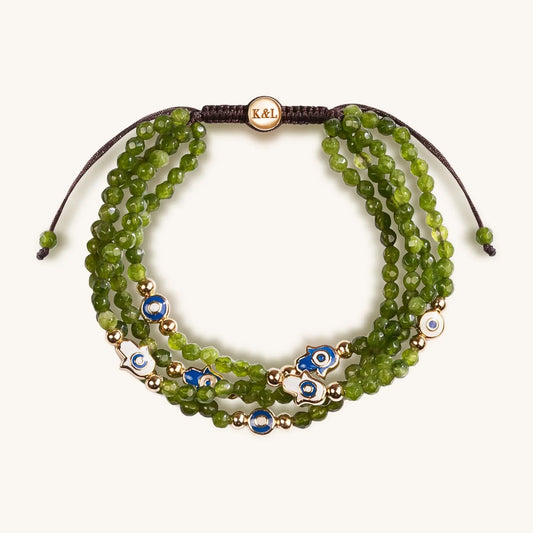 Lucky Shield - Jade Enamel Evil Eye Hamsa Bracelet