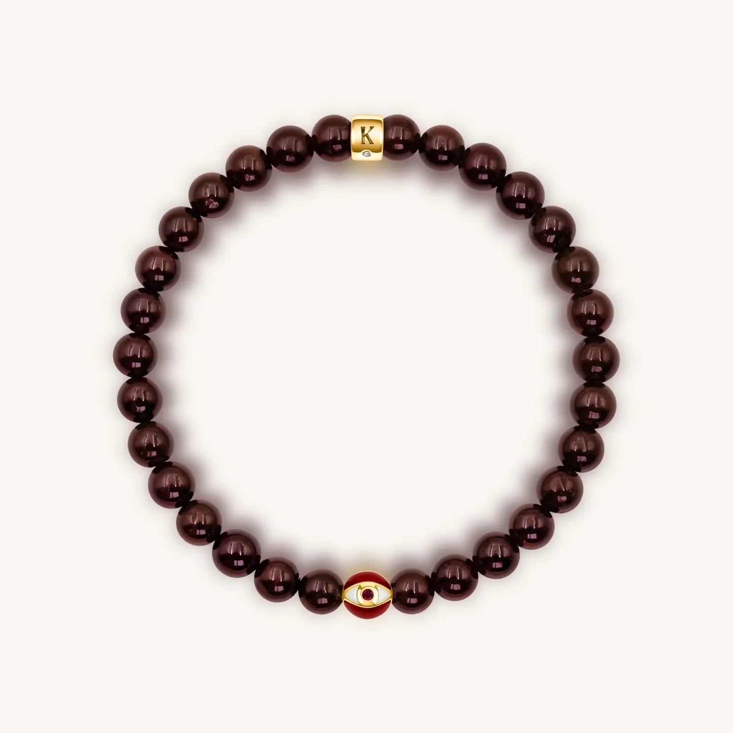 Endless Passion - Garnet January Birthstone Evil Eye Bracelet