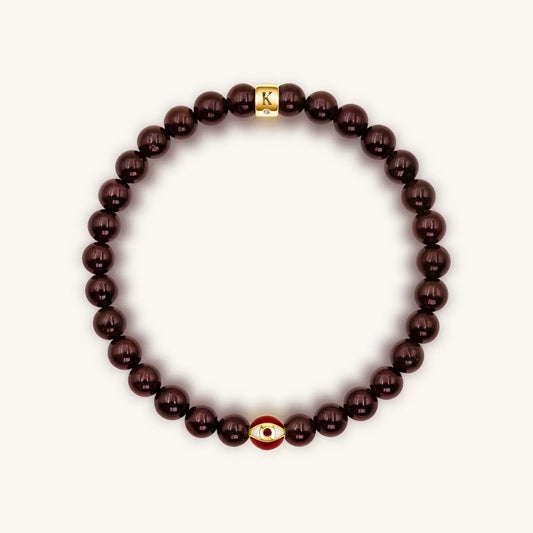 Endless Passion - Garnet January Birthstone Evil Eye Bracelet