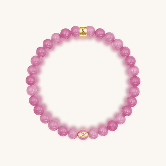 Genuine Peace Pink Tourmaline October Birthstone Evil Eye Bracelet — 1