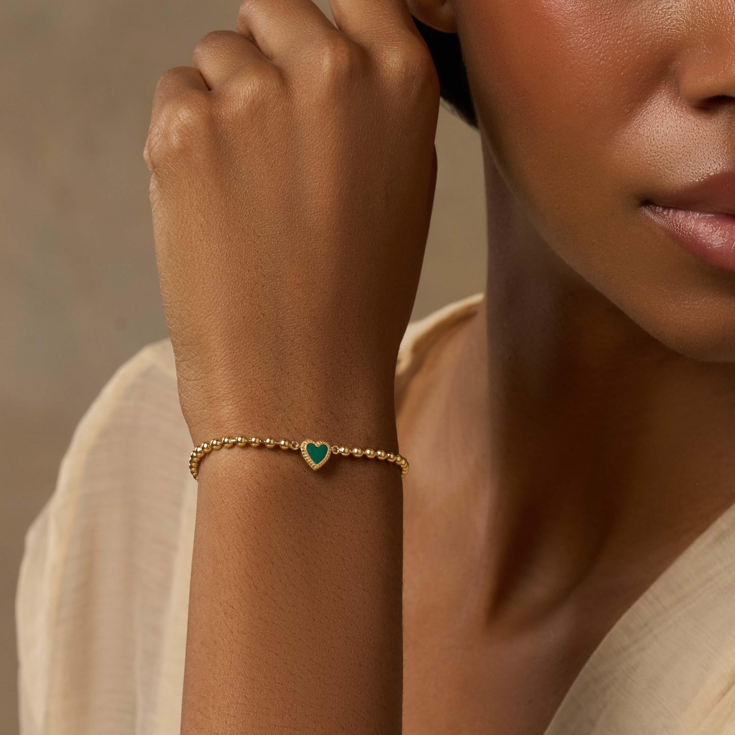 Blessed Peaceful Malachite Heart Bracelet — Calming Gem