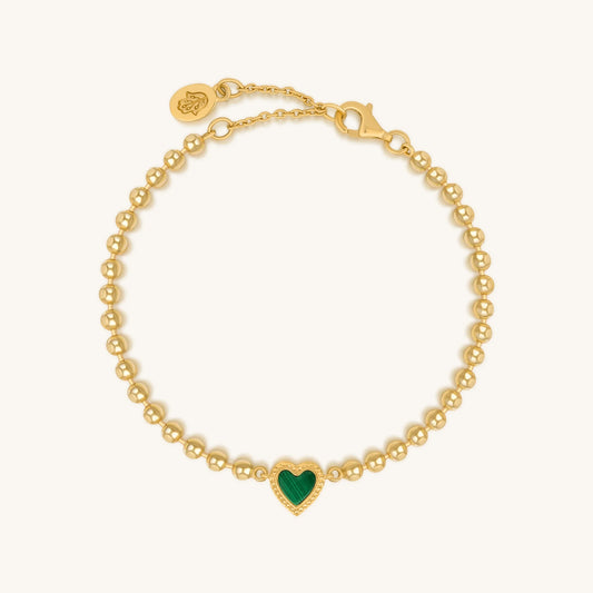 Blessed Peaceful Malachite Heart Bracelet — Calming Gem
