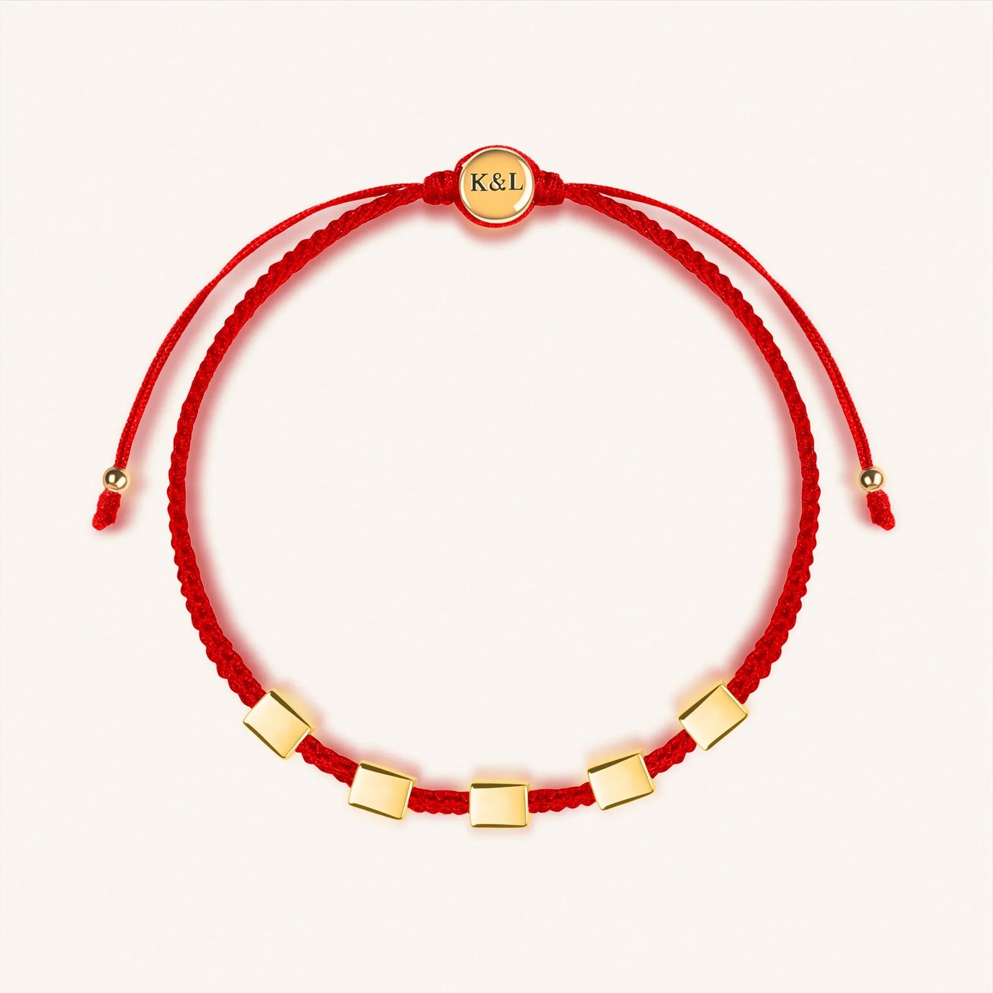 Seek Wisdom Red String Multi-Charm Bracelet — White Enamel