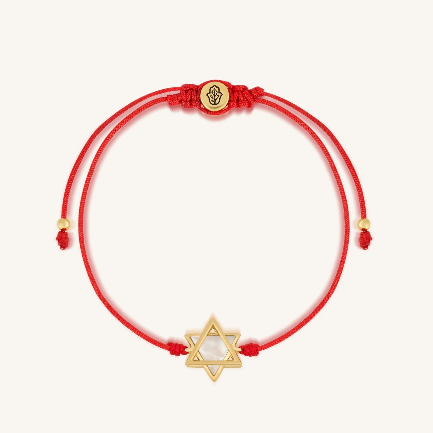 Divinely Blessed Star of David Mother-of-Pearl Red String Bracelet