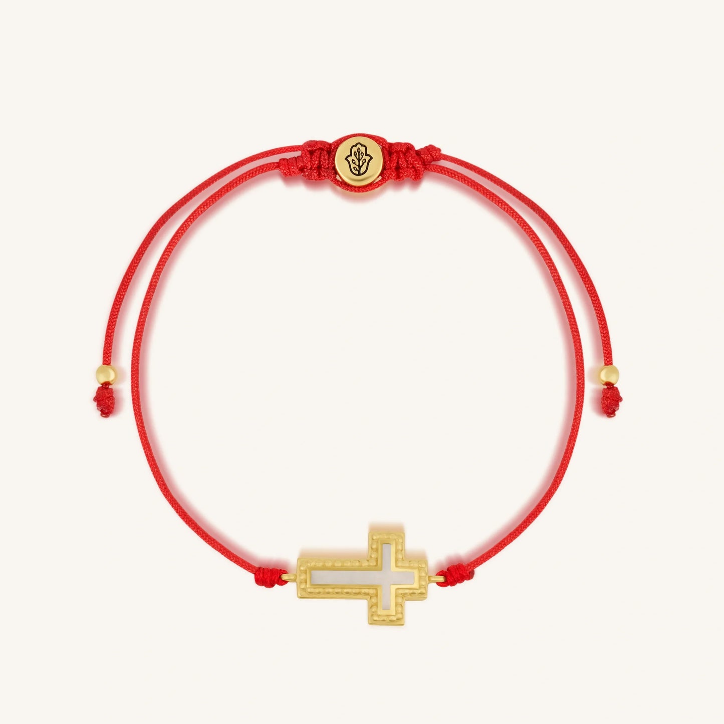 Faithful Abundance Cross Mother-of-Pearl Red String Bracelet — Spiritu