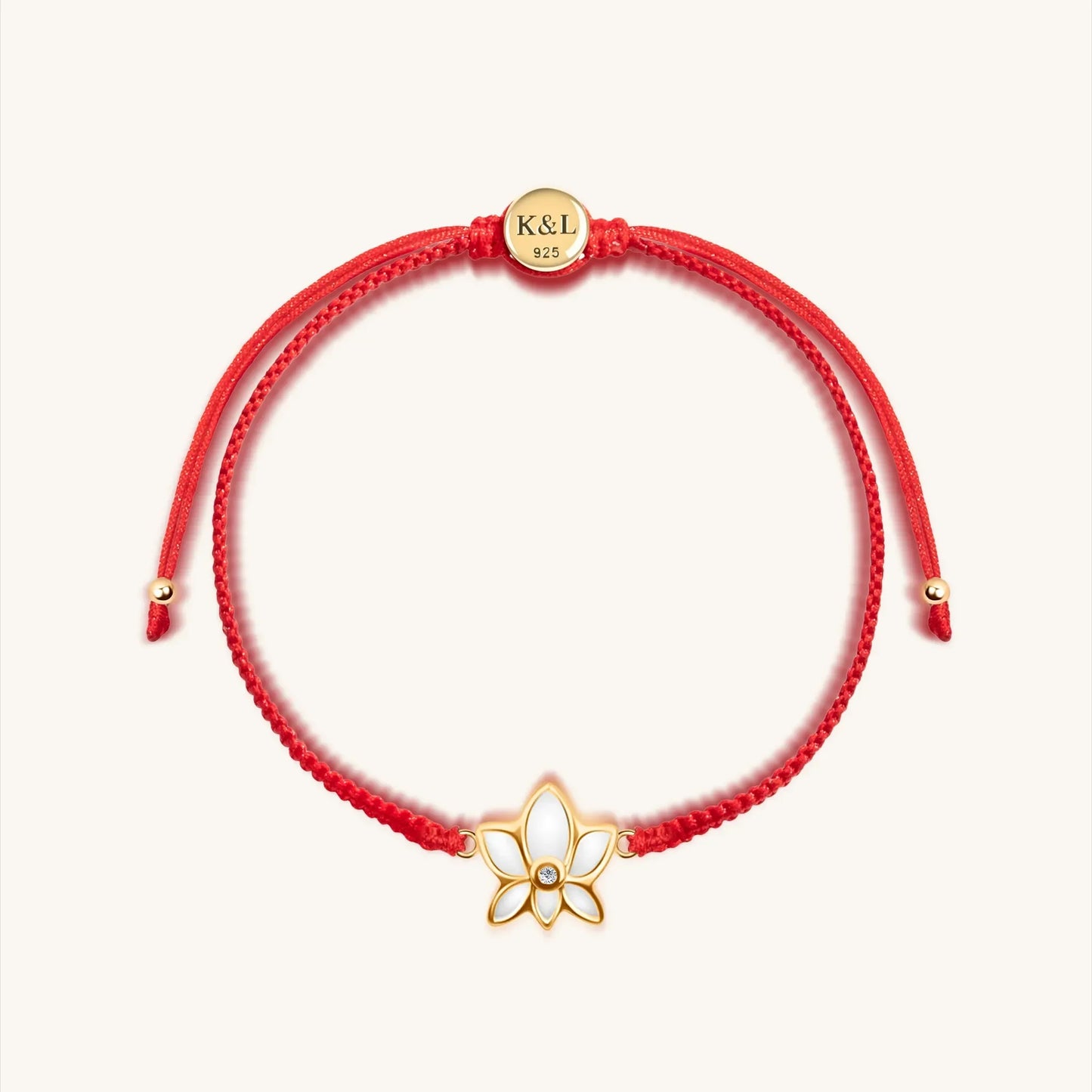 Obstacle Crusher Red String Lotus Charm Bracelet