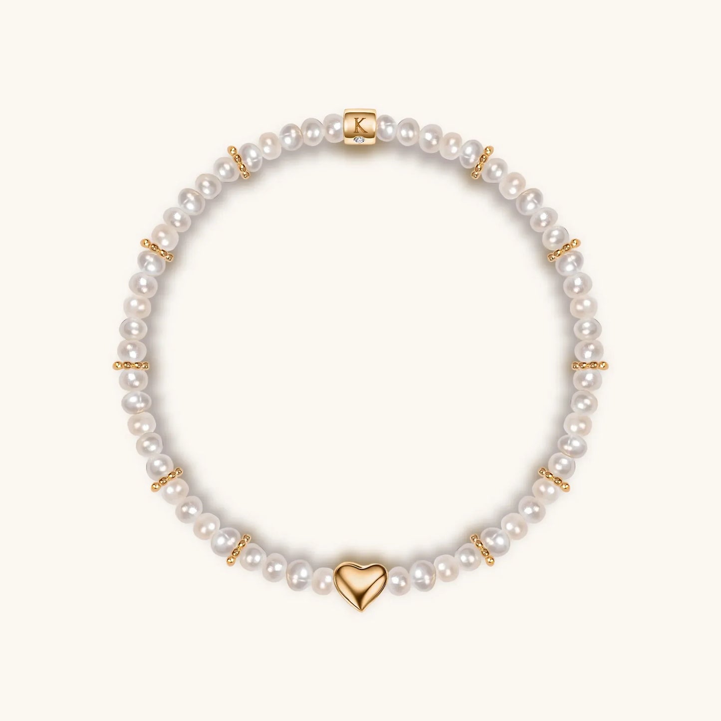 Love Generator - Triple Heart Moonstone Pink Opal Pearl Bracelet Stack