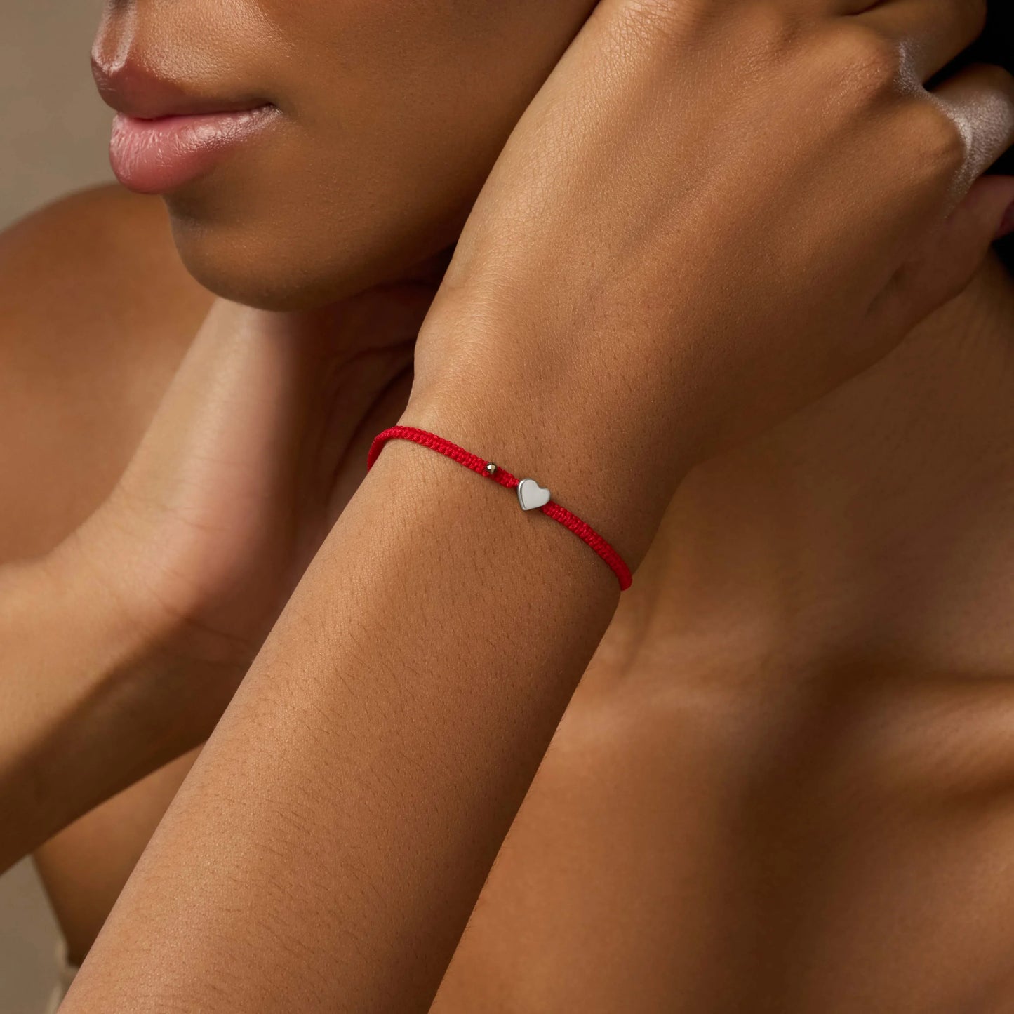 Protected by Love Red String Heart Charm Bracelet