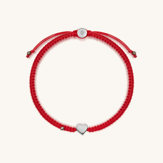 Protected by Love Red String Heart Charm Bracelet