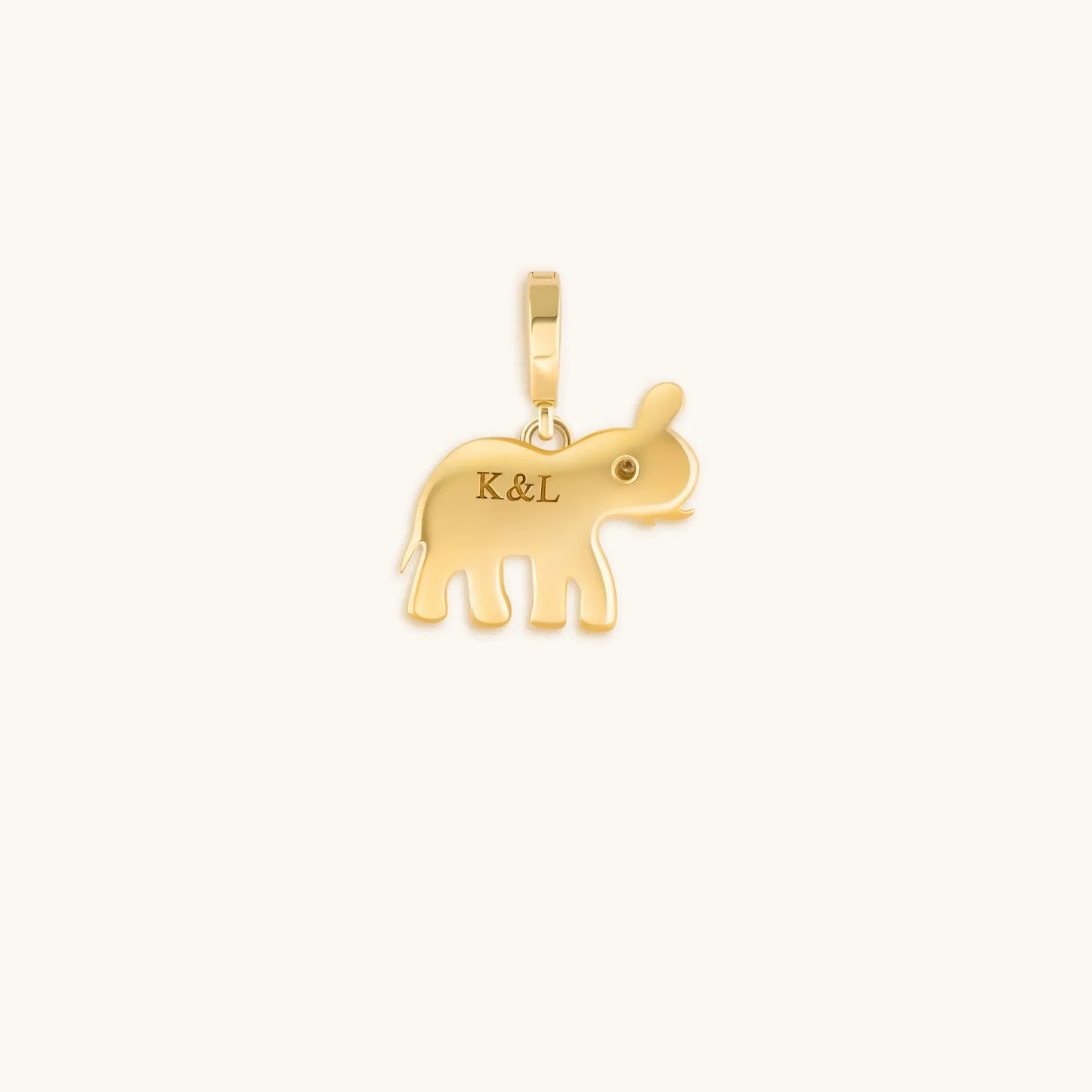 Spirit of Wisdom Elephant Charm — 18K Gold-Plated with White Enamel
