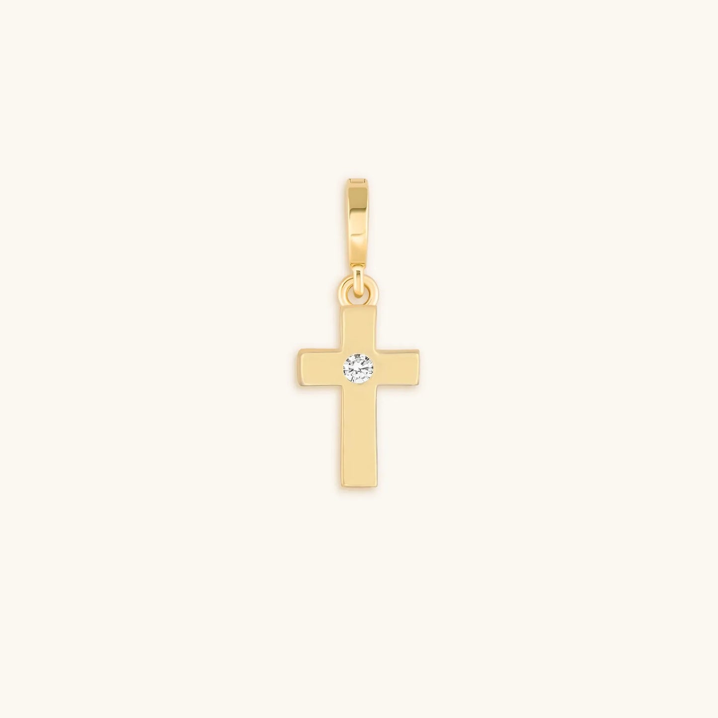 Gleaming Faith Gold Cross Charm — 18K Gold-Plated Brass