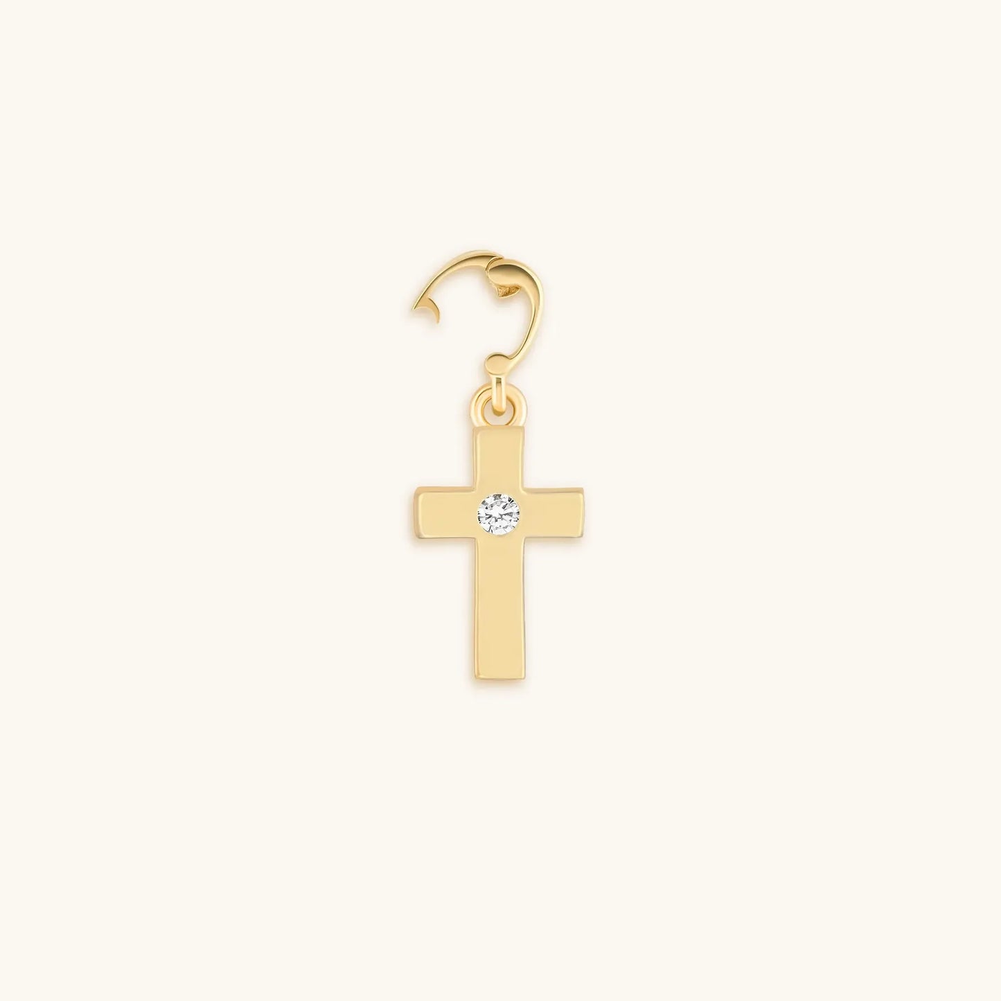 Gleaming Faith Gold Cross Charm — 18K Gold-Plated Brass