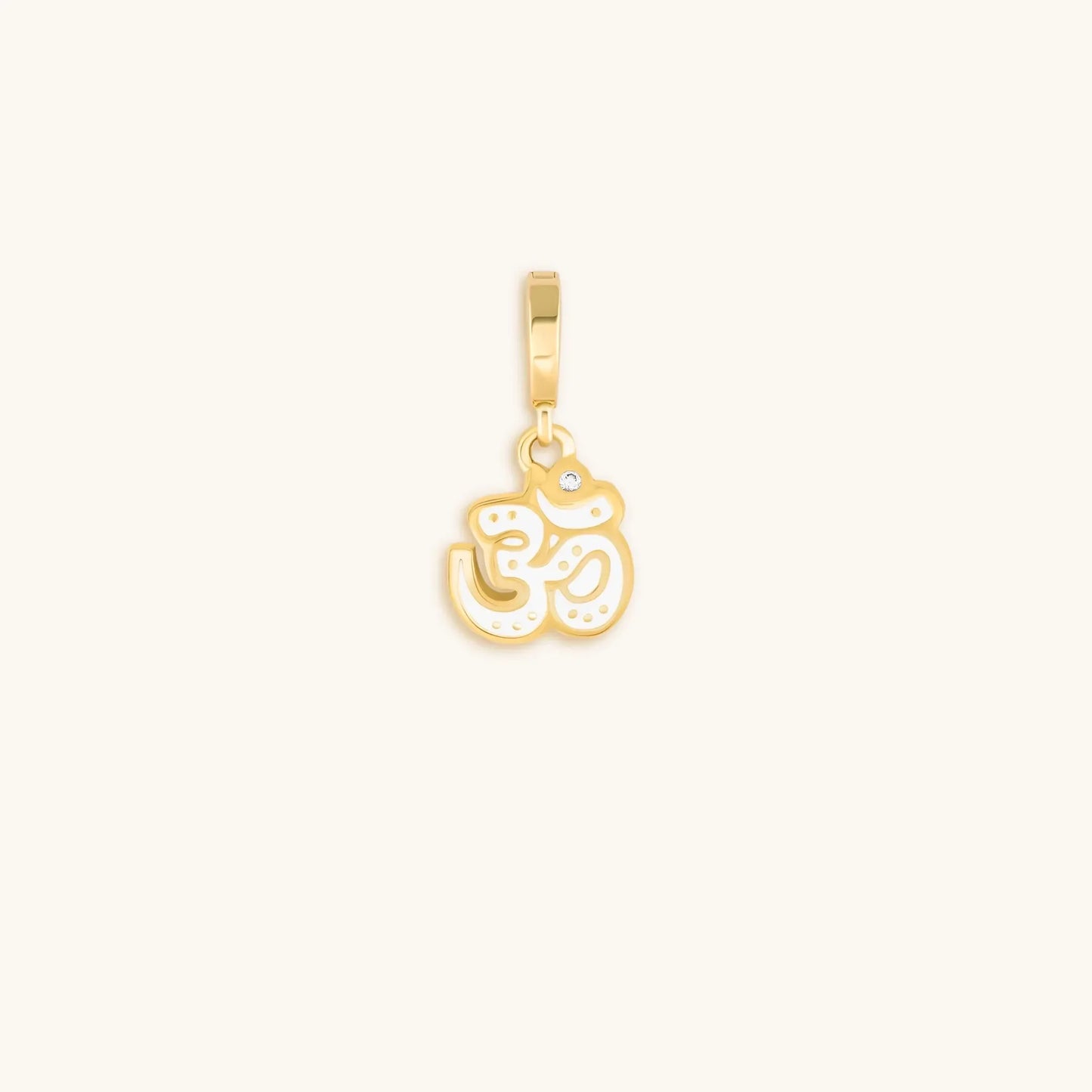 Universal Sound White Enamel Om Charm — 18K Gold-Plated Brass