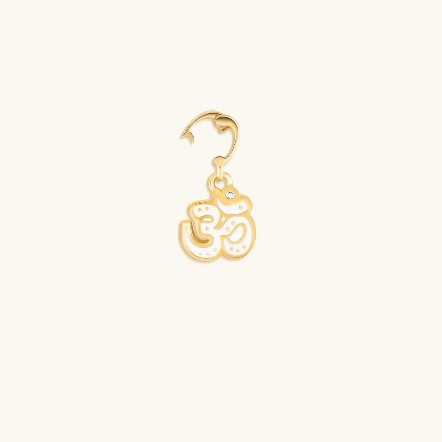 Universal Sound White Enamel Om Charm — 18K Gold-Plated Brass