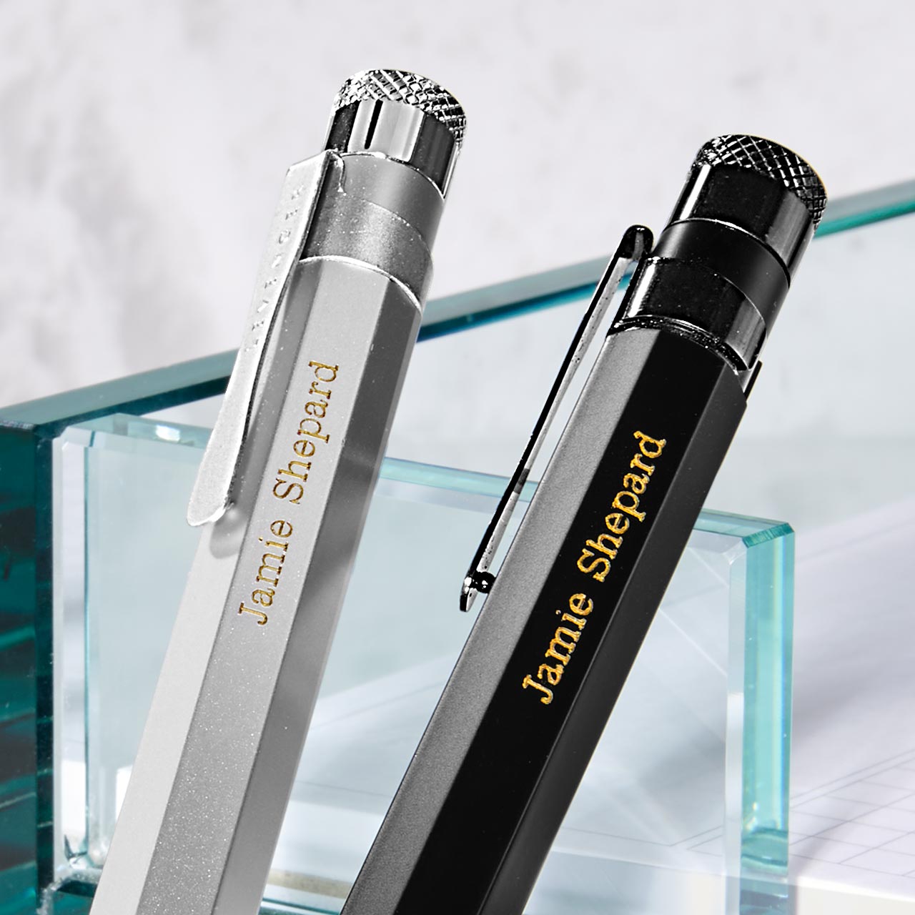 L-Tech Infinity Easy Flow Ballpoint, Iconic Seven-Faceted Brass Pen