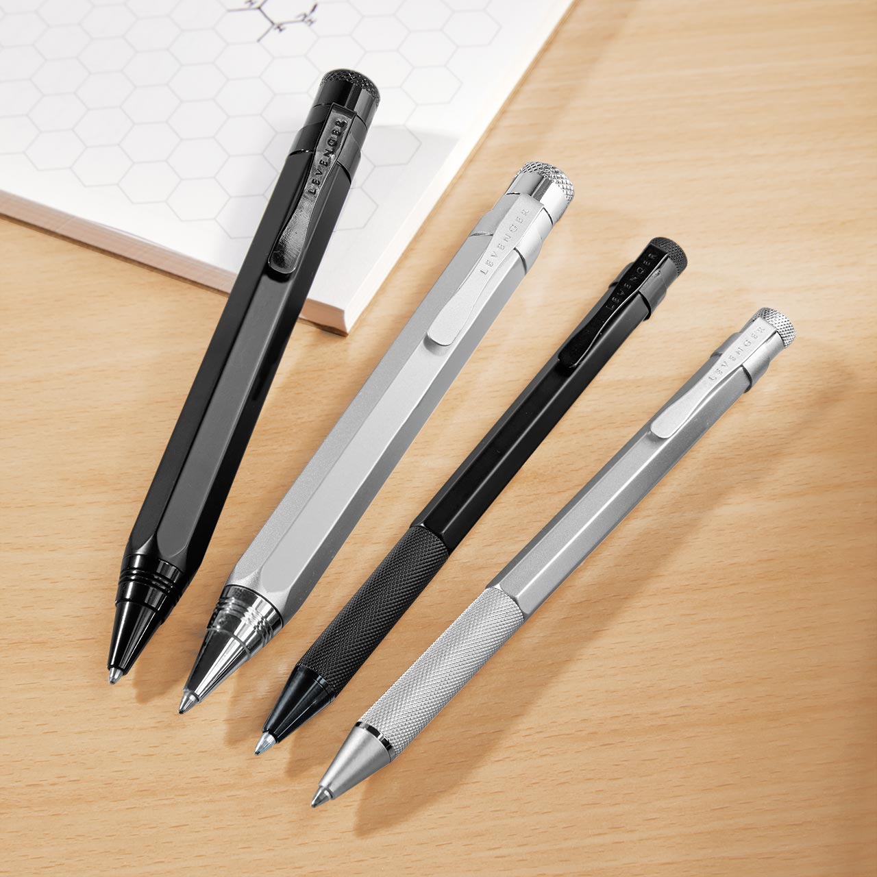 L-Tech Infinity Easy Flow Ballpoint, Iconic Seven-Faceted Brass Pen