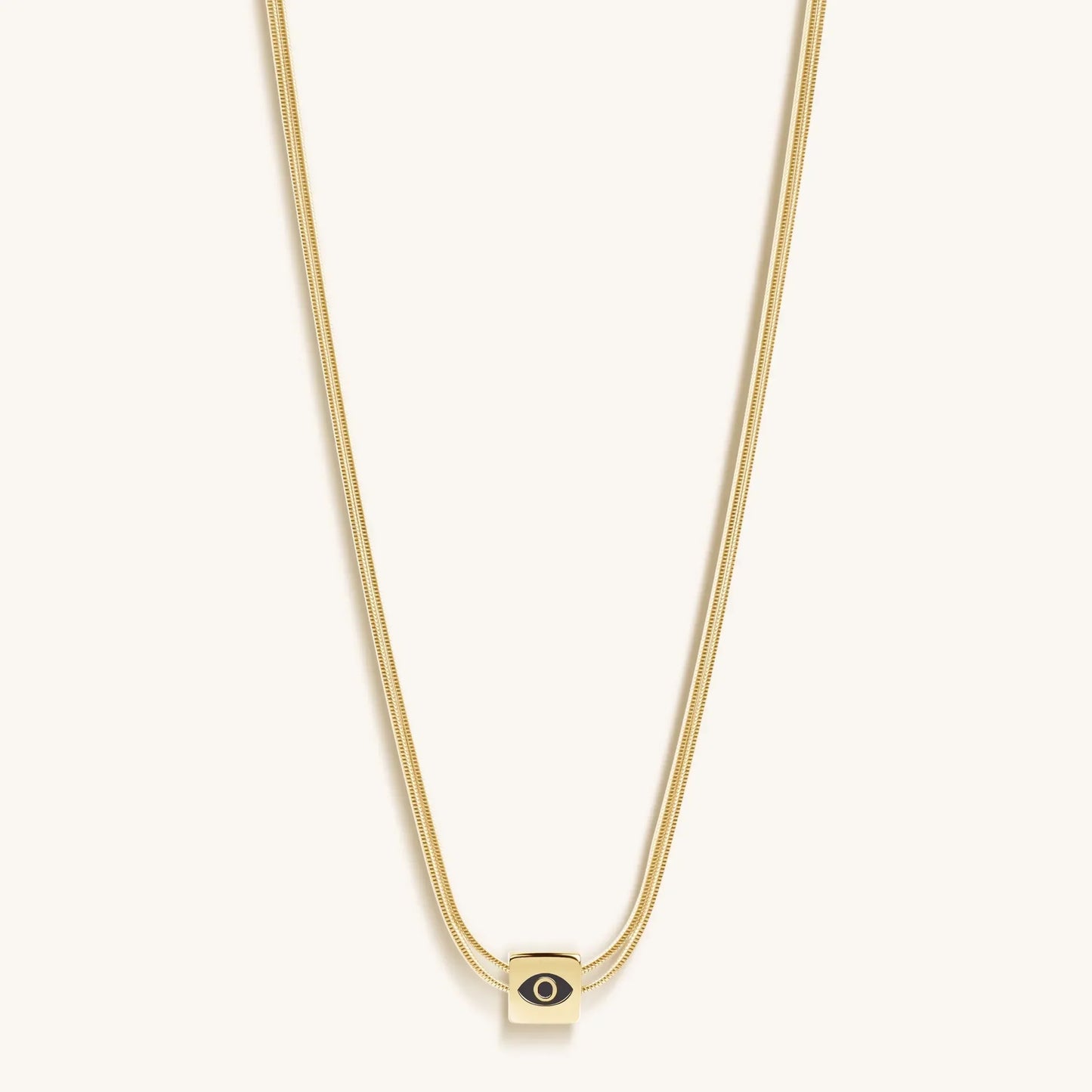 Nurture & Thrive Aquamarine Evil Eye March Birthstone Necklace