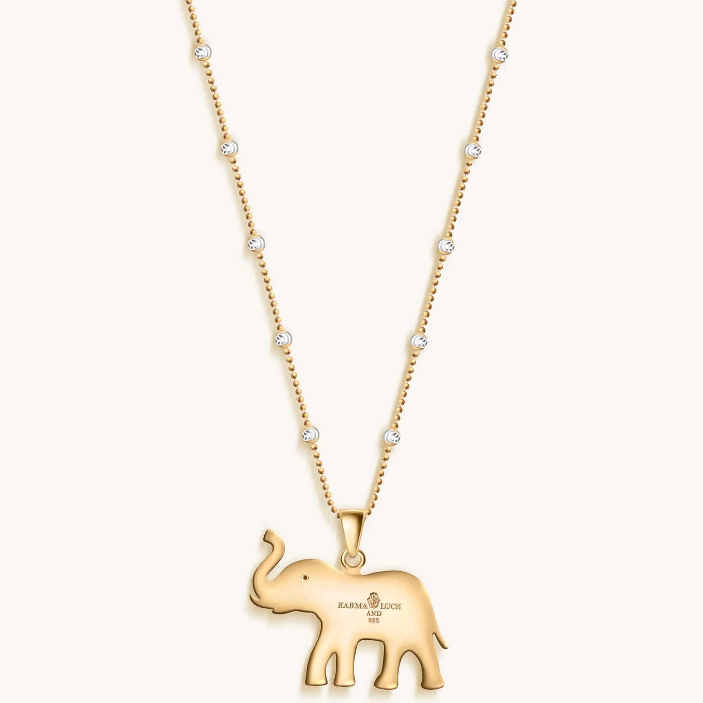 Infinite Wisdom Gold-Plated Elephant Pendant Necklace — 925 Sterling