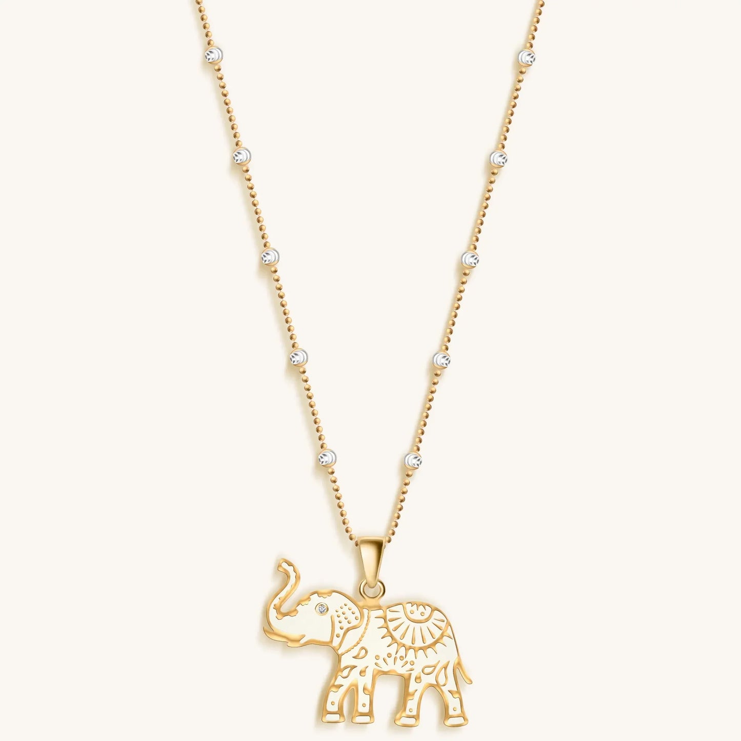 Infinite Wisdom Gold-Plated Elephant Pendant Necklace — 925 Sterling