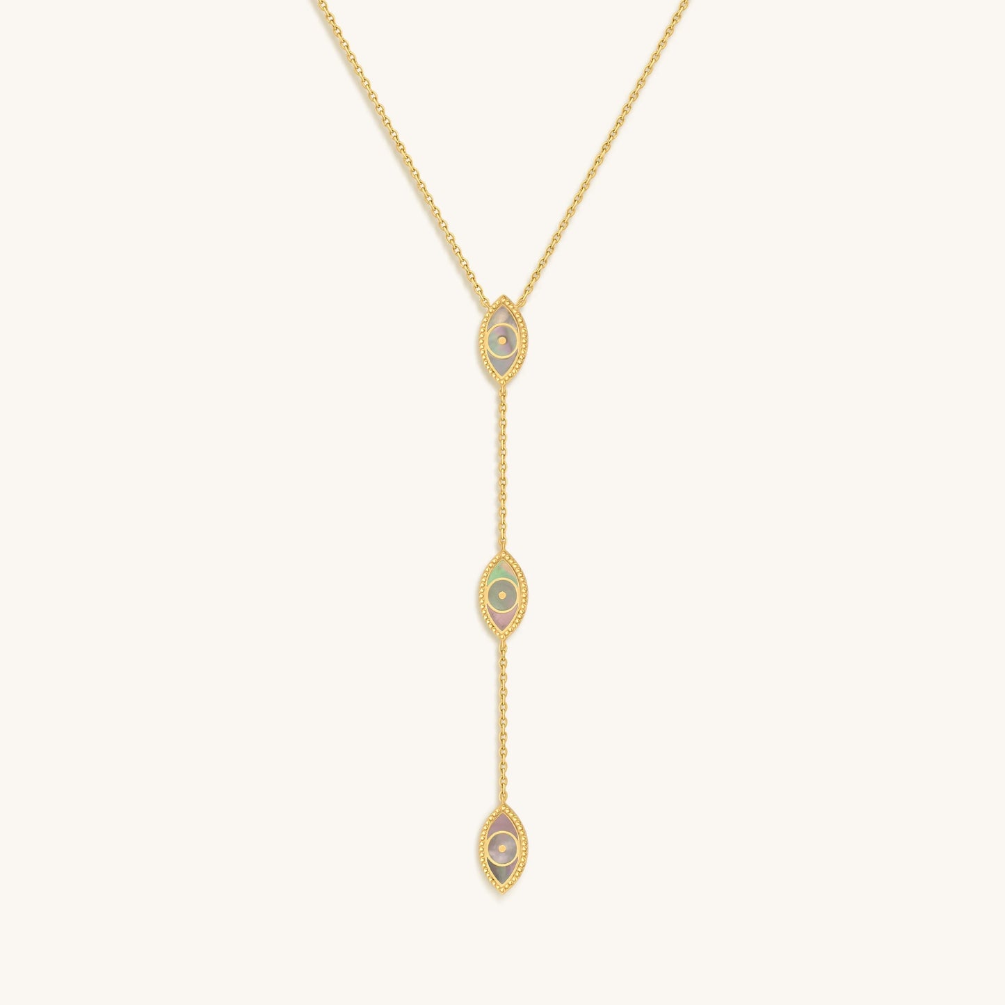 Grace & Beauty Evil Eye Mother-of-Pearl Necklace — Protective Elegance