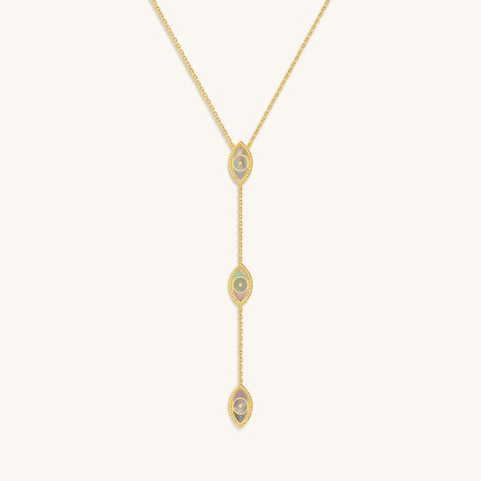 Grace & Beauty Evil Eye Mother-of-Pearl Necklace — Protective Elegance