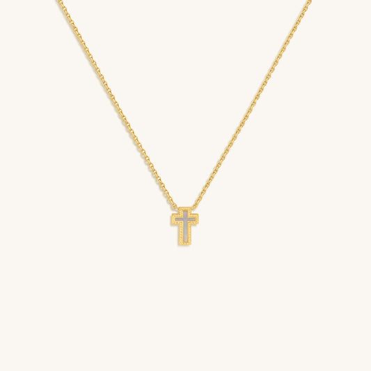 Sweet Surrender Mother-of-Pearl Cross Gold Necklace — Faithful Eleganc