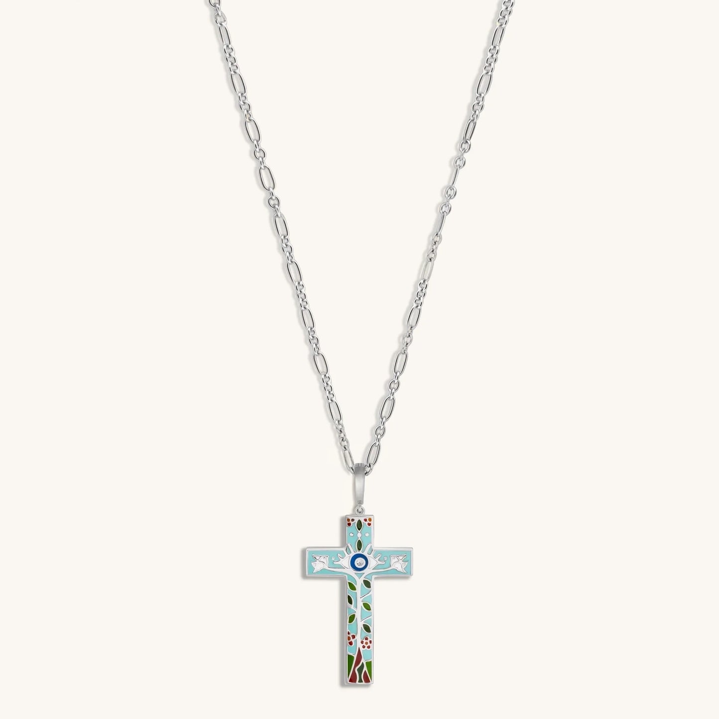 Limited Edition Divine Guidance Cross Charm Necklace — Rhodium Diamond
