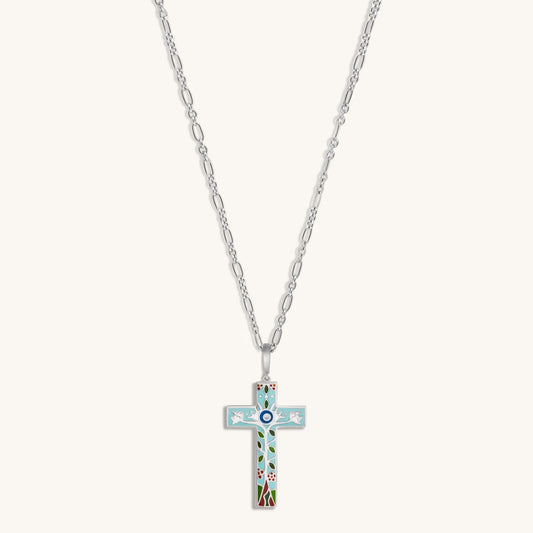 Limited Edition Divine Guidance Cross Charm Necklace — Rhodium Diamond