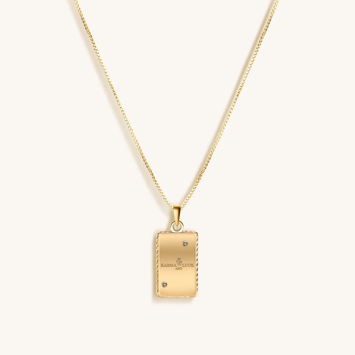 Charming Grace White Enamel Libra Card Necklace — 18K Gold-Plated