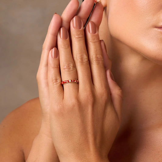 Infinite Affection Gold Hearts Ring — 18K Gold-Plated Silver CZ Accent