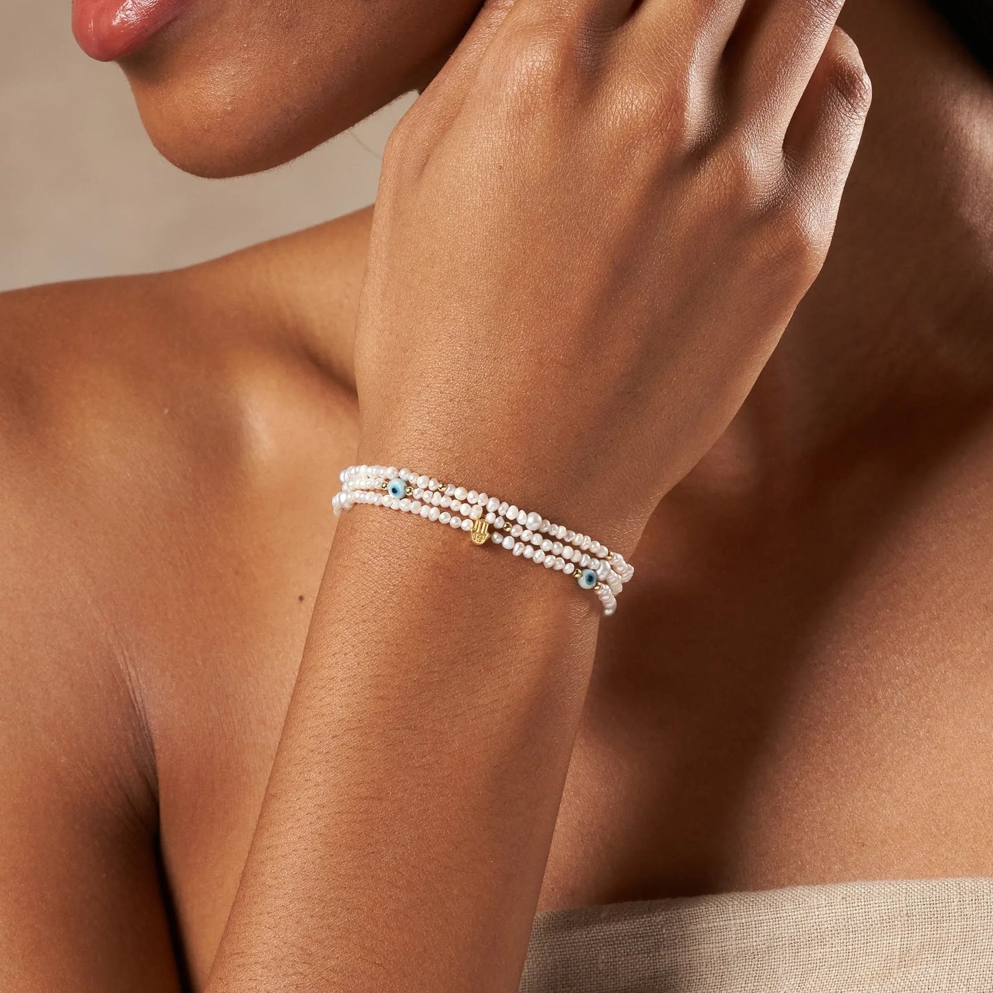 Inspired Spirit Pearl June Birthstone Triple Wrap Bracelet