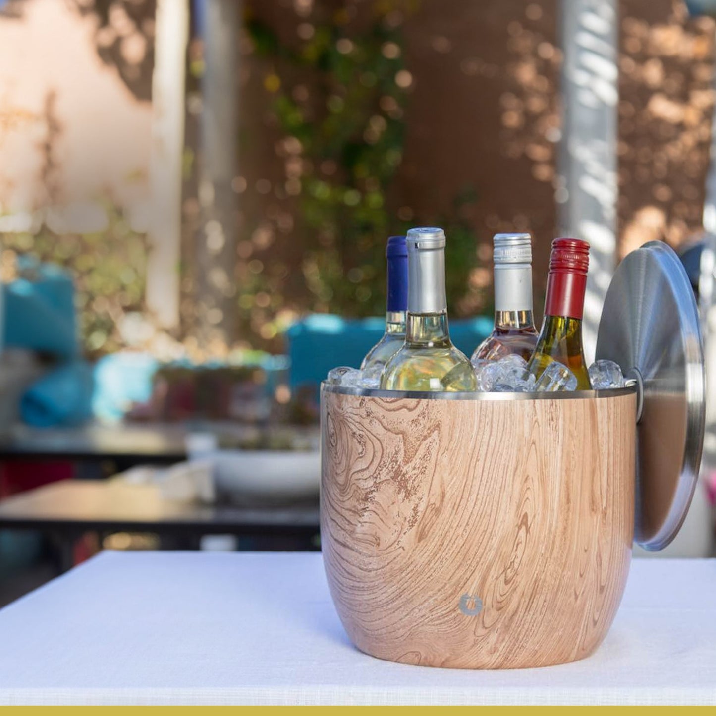 Extra-Large Marble Ice Bucket with Floating Lid and Scoop