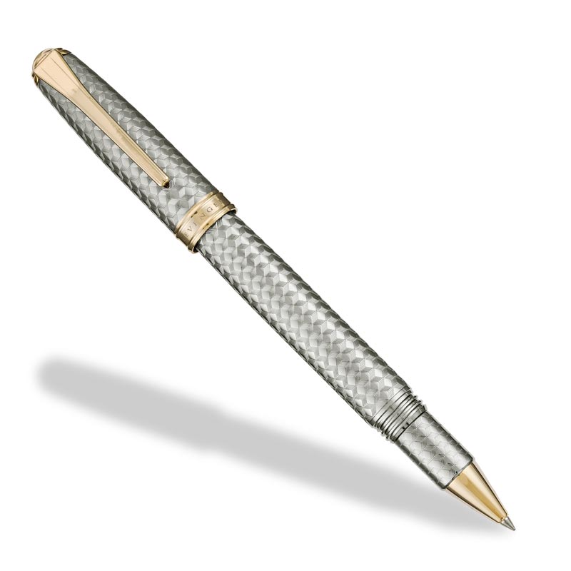 True Writer Two-Tone Herringbone Anniversary Pen with Gold Trim Engraving
