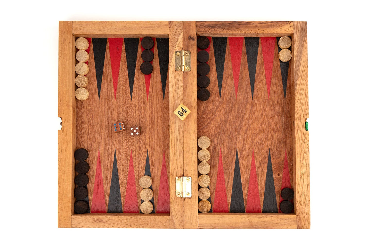 Classic Backgammon & Checkers Foldable Wooden Board Game