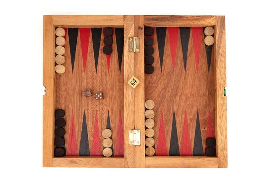 Classic Backgammon & Checkers Foldable Wooden Board Game
