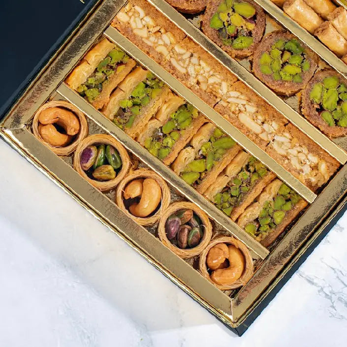 Decadent Baklava Gift Box with Assorted, Less-Sugar Flavors