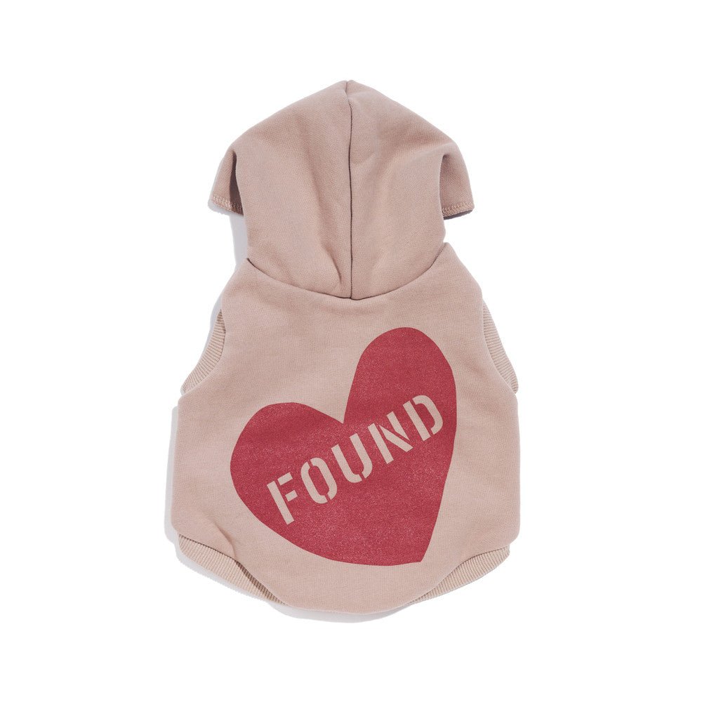 Big Full Heart Animal Hoodie, Taupe + Rust