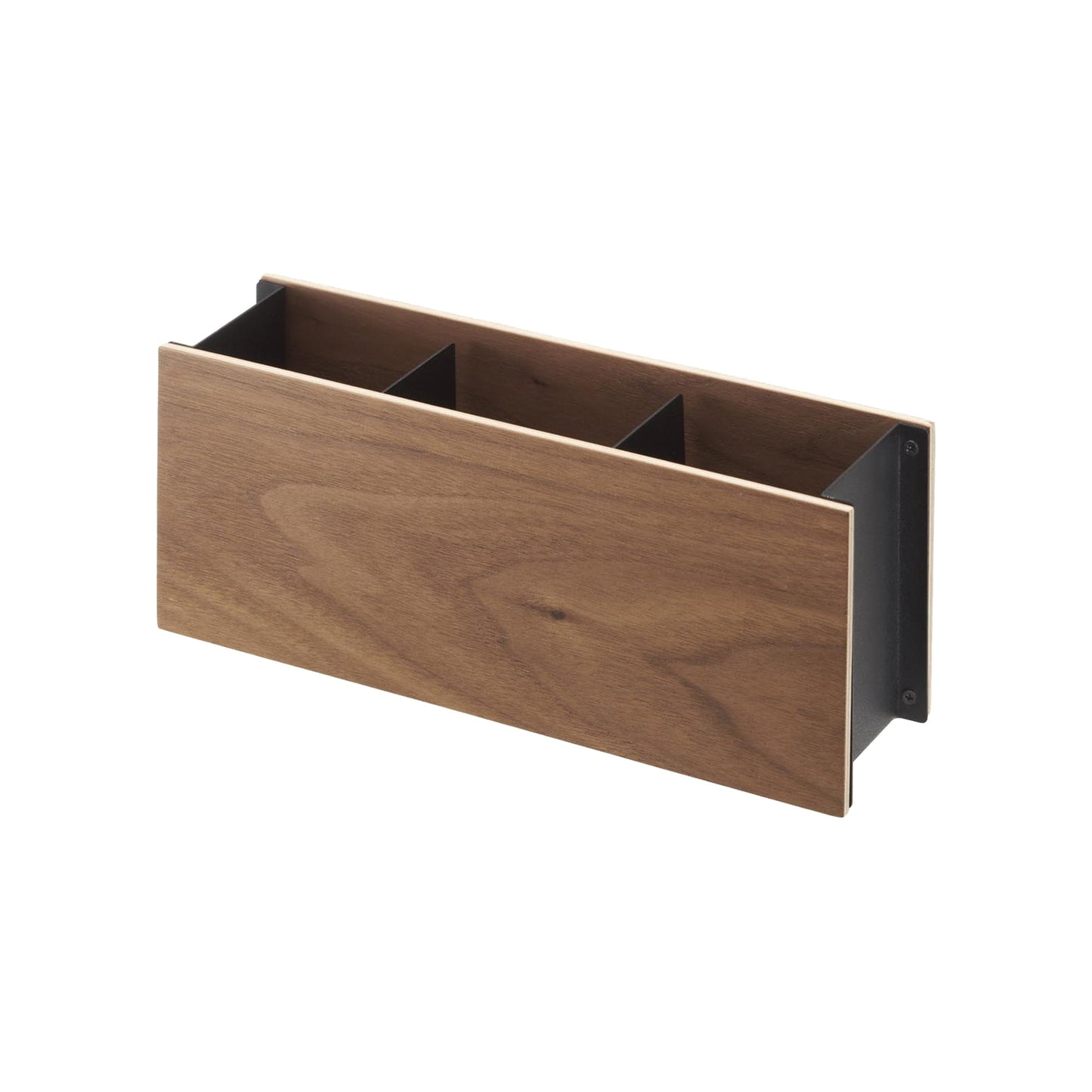 Small Steel & Wood Desk Organizer — Modern Home Caddy