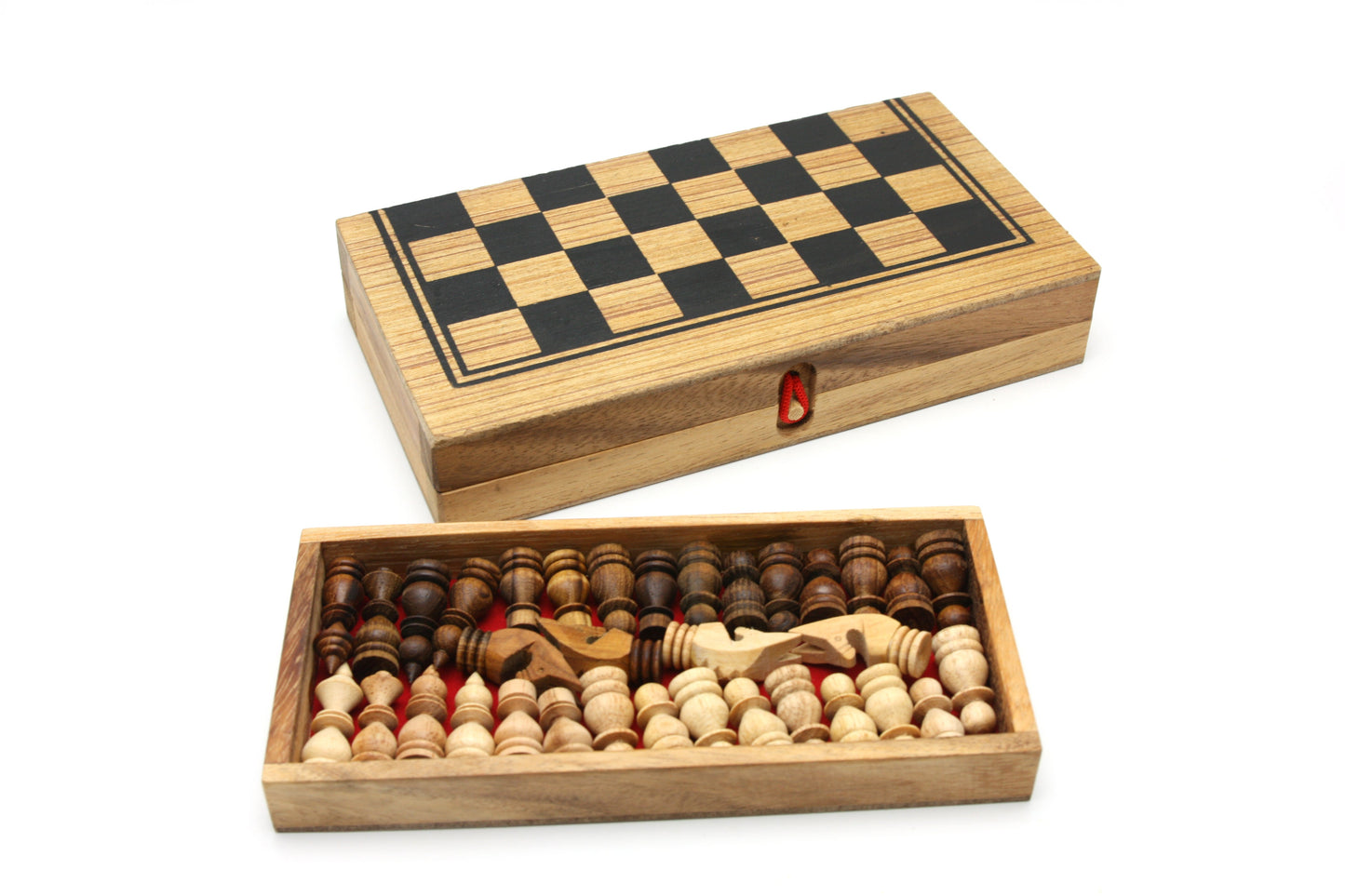 Chess, Checkers & Backgammon Foldable Wooden Game Set