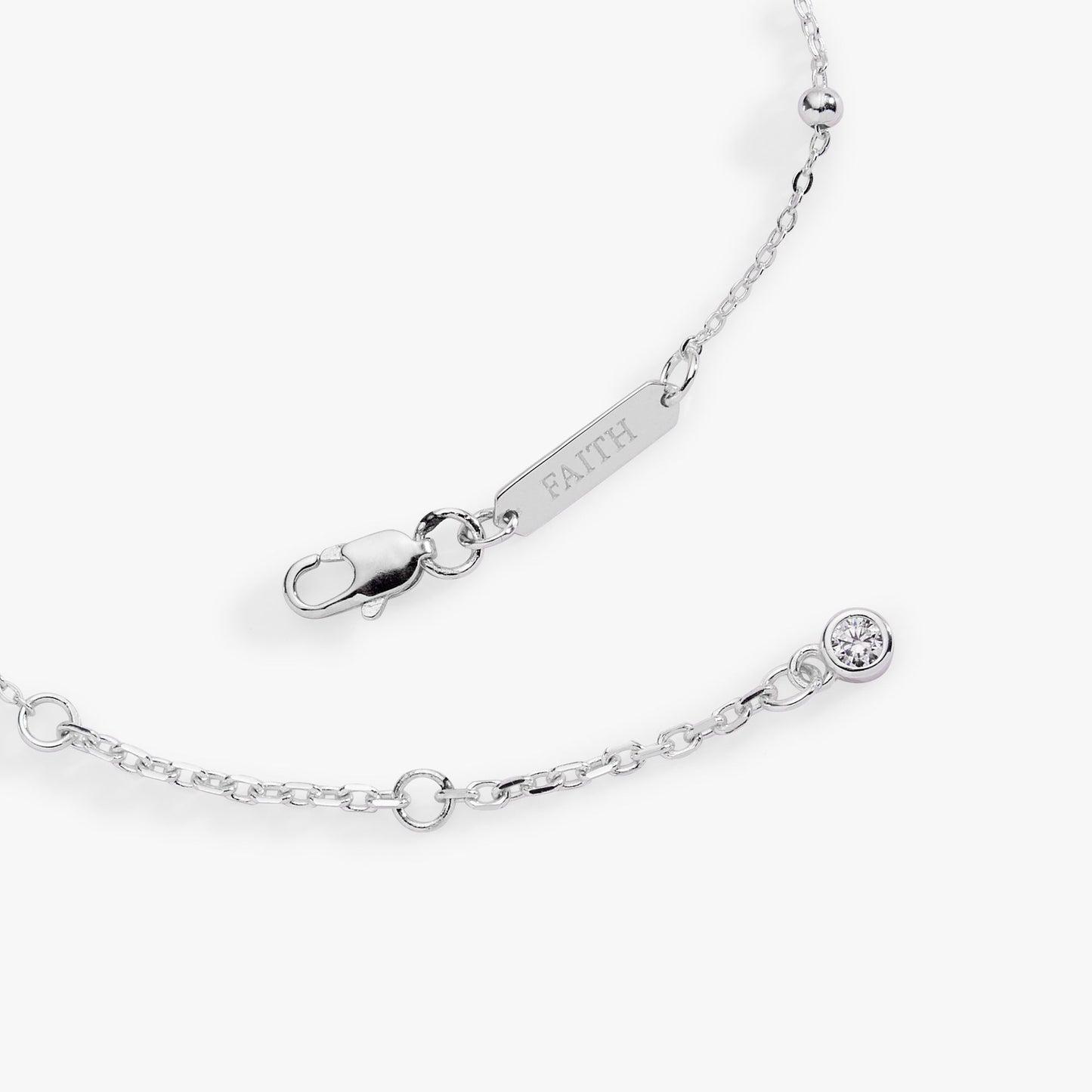 Cross Delicate Pave Crystal Beaded Strand Bracelet Elegant Sacred Gift