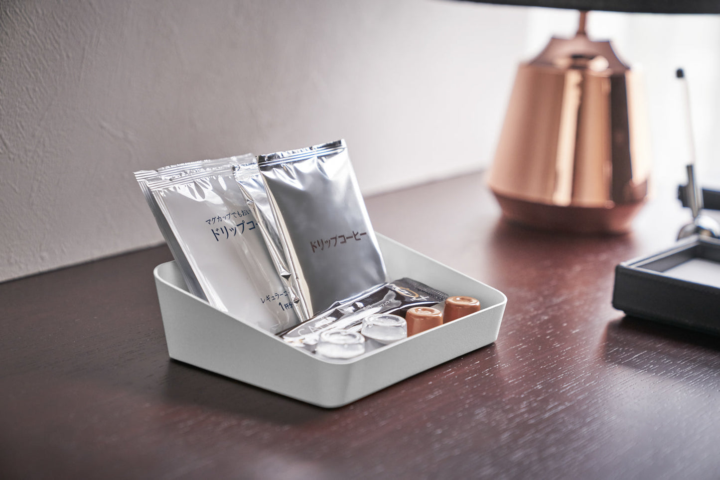 Small Angled Steel Vanity Tray — Minimalist Organizer