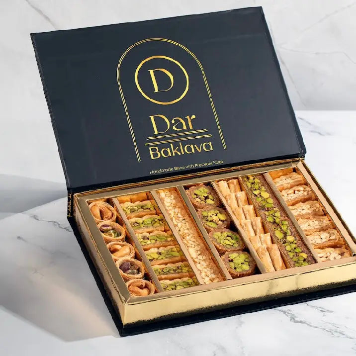 Decadent Baklava Gift Box with Assorted, Less-Sugar Flavors