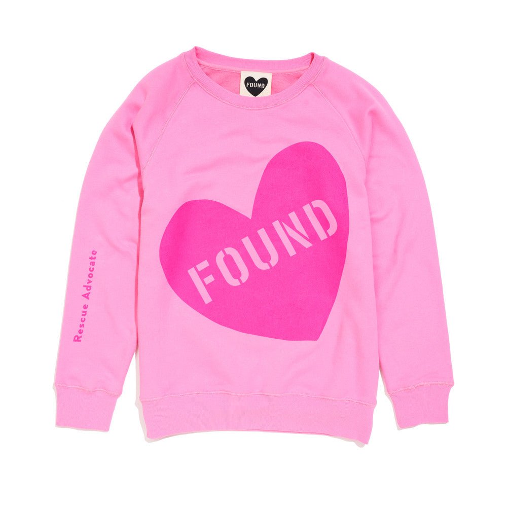 Found My Animal Big Full Heart Sweatshirt Candy Pink Magenta