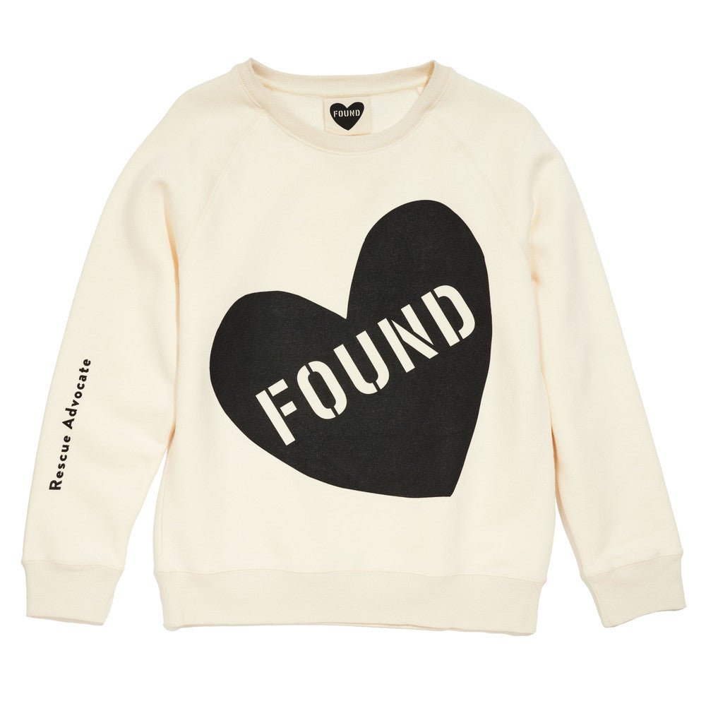 Found My Animal Big Full Heart Sweatshirt Natural Black Adoption Gifts