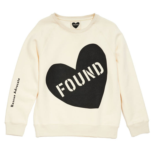 Found My Animal Big Full Heart Sweatshirt Natural Black Adoption Gifts