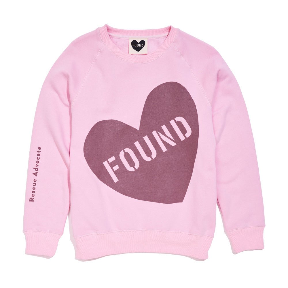 Found My Animal Big Full Heart Sweatshirt Pink Mauve Unisex