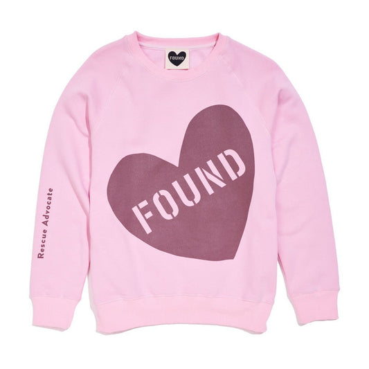 Found My Animal Big Full Heart Sweatshirt Pink Mauve Unisex