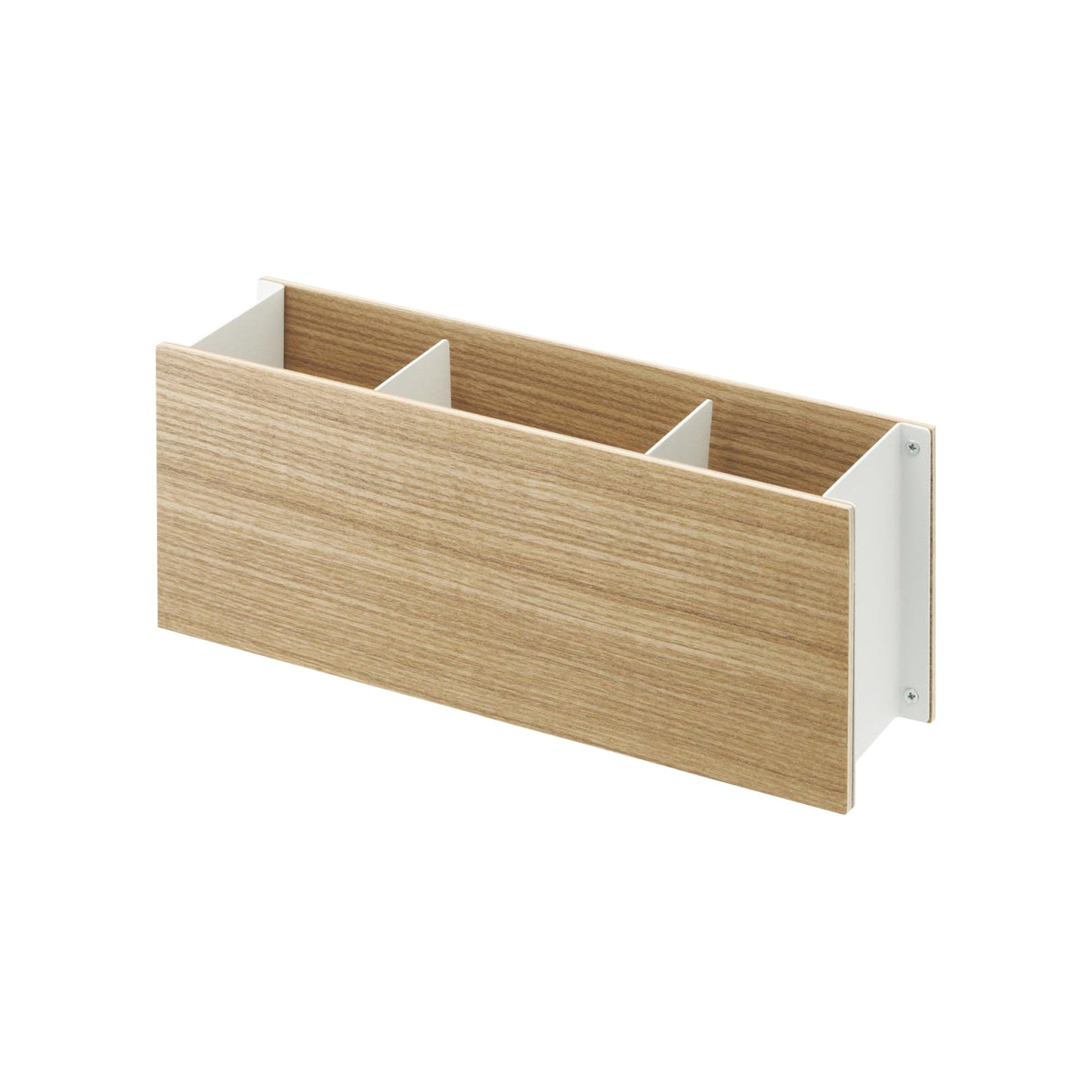 Small Steel & Wood Desk Organizer — Modern Home Caddy